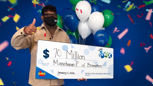 Brampton, Ontario;  El hombre que ganó el premio mayor de $70 millones de Lotto Max dijo que no tiene un plan de jubilación