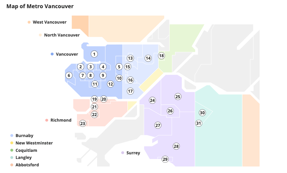 ¿Cuáles son los lugares más baratos para alquilar en Metro Vancouver?